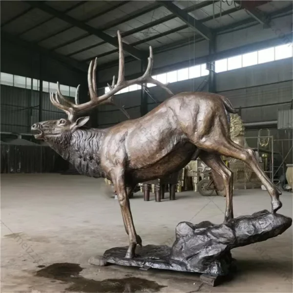 large bronze stag statue