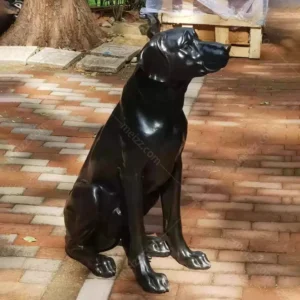 life size black lab statue