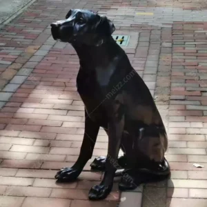 life size black lab statue