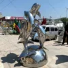 Silver Dolphin Statue