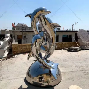 Silver Dolphin Statue