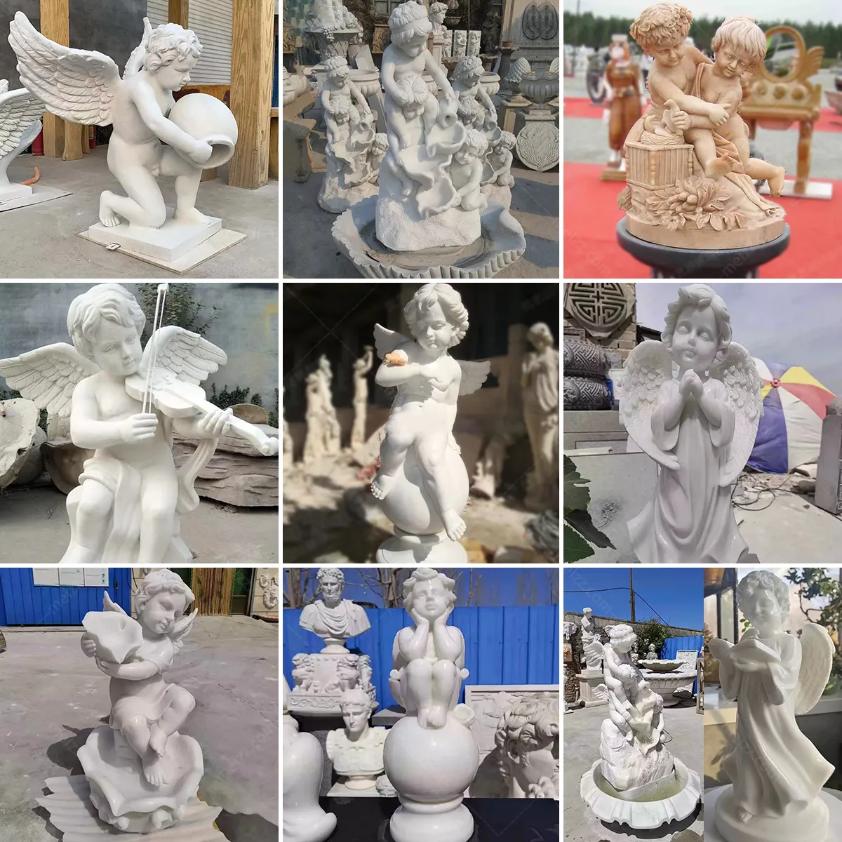 Marble Cherub Statue