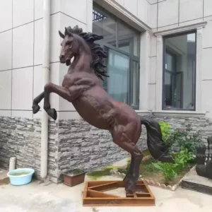 jumping horse sculpture