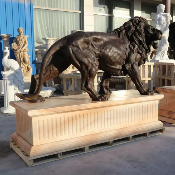 Large Bronze Lion Statue