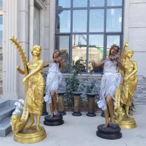 lady with violin bronze statue