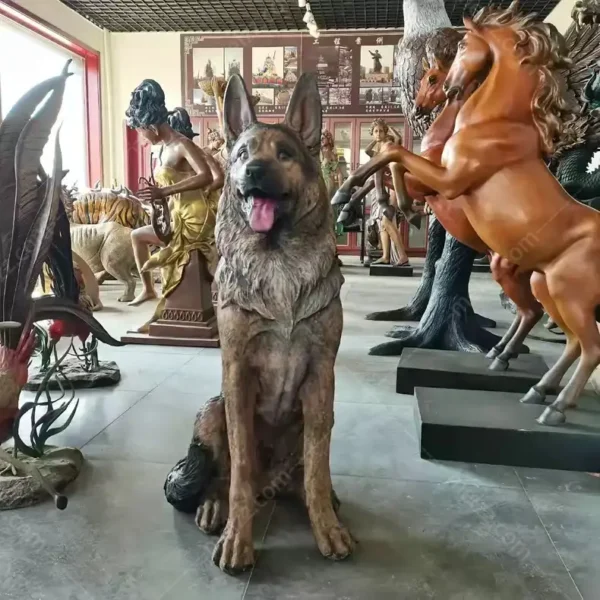 German Shepherd Bronze Sculpture