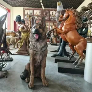 German Shepherd Bronze Sculpture