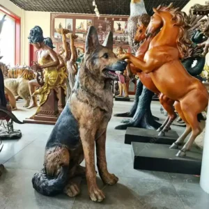 German Shepherd Bronze Sculpture