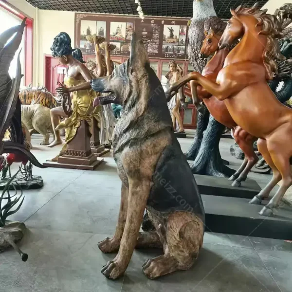 German Shepherd Bronze Sculpture