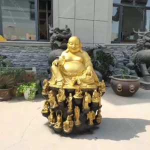 bronze laughing buddha statue