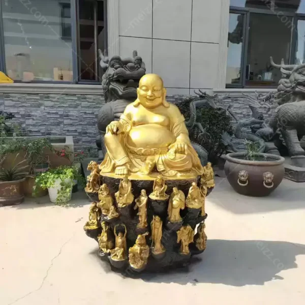 bronze laughing buddha statue