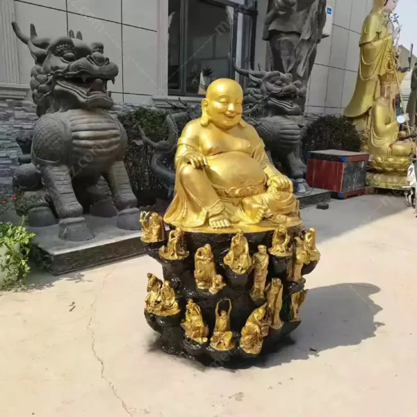 bronze laughing buddha statue