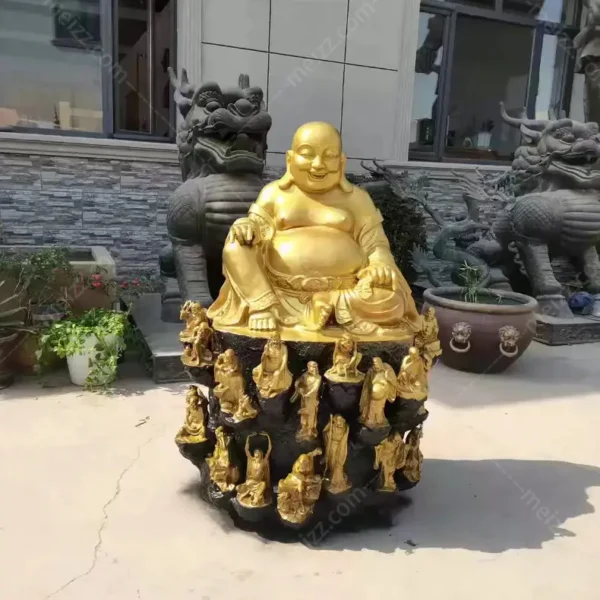 bronze laughing buddha statue