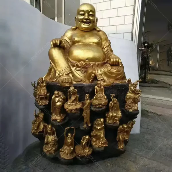 bronze laughing buddha statue