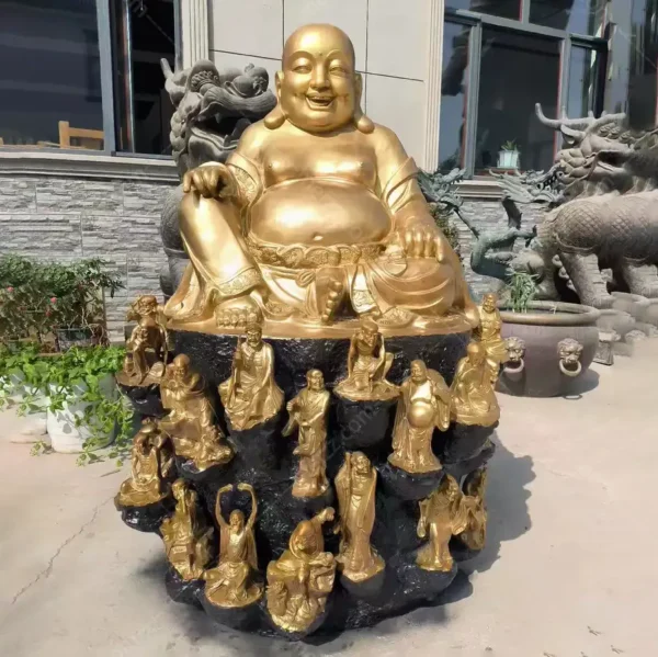 bronze laughing buddha statue