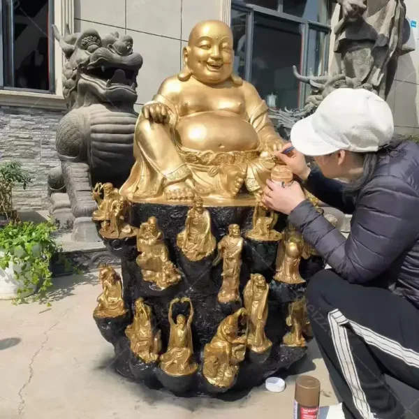 bronze laughing buddha statue