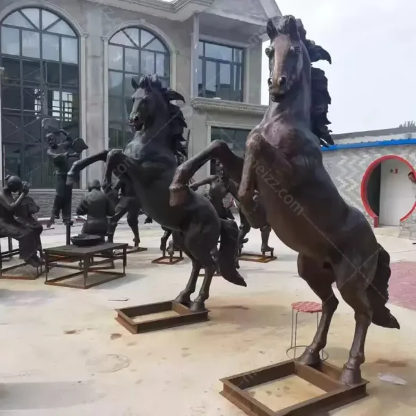 jumping horse sculpture