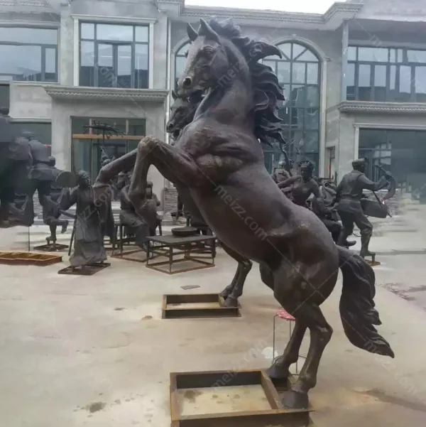 jumping horse sculpture