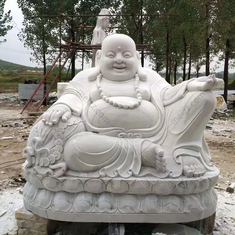 laughing buddha marble statue