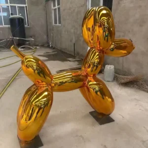 chrome balloon dog sculpture