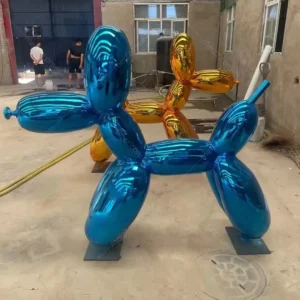 chrome balloon dog sculpture