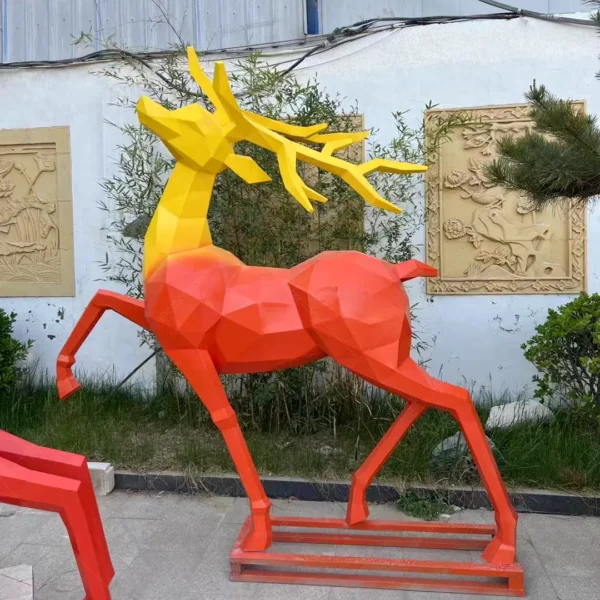 Geometric Deer Sculpture