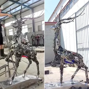 Mechanical Deer Recycled Auto Part Statue