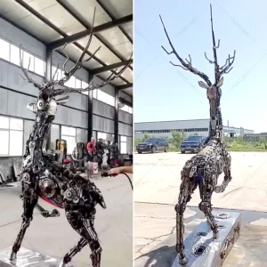 Mechanical Deer Recycled Auto Part Statue