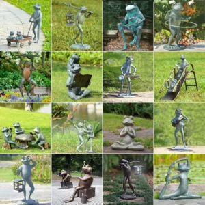 Reading Frog Garden Statue