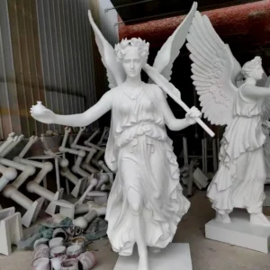 white marble angel statue