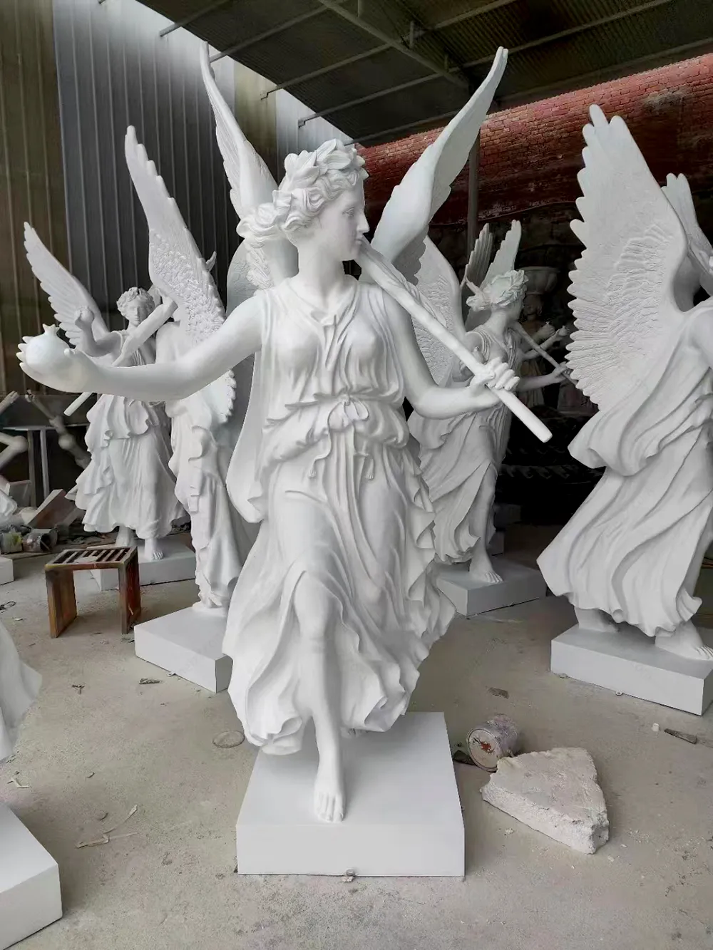 white marble angel statue