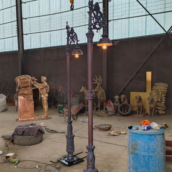 Bronze Garden Street Light Sculpture