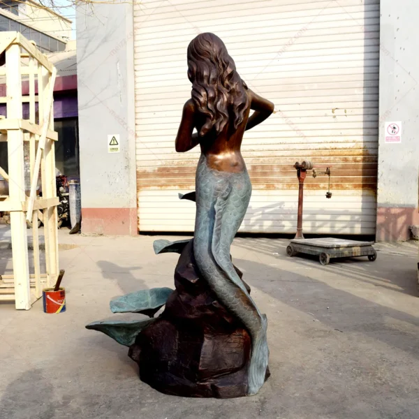 Bronze Mermaid Garden Fountain Statue (Outdoor Use)