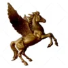 Large Gold Fiberglass Horse With Wings Statue