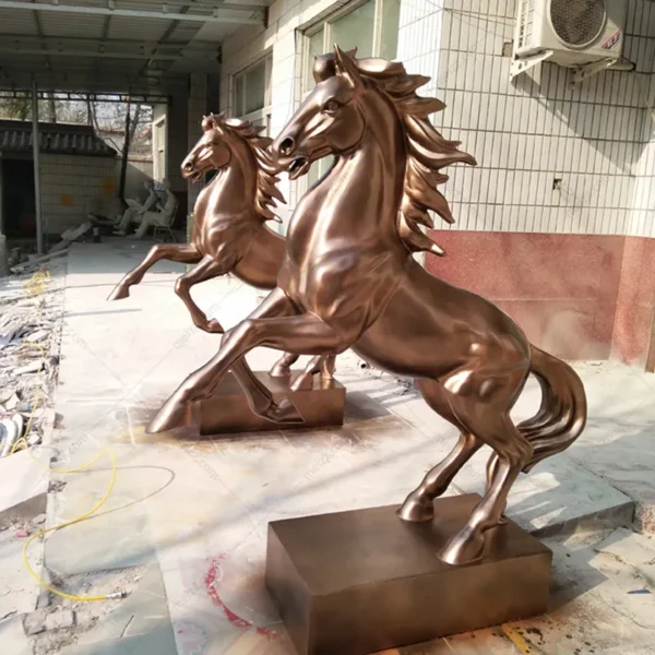 Large Gold Fiberglass Pegasus Garden Sculpture