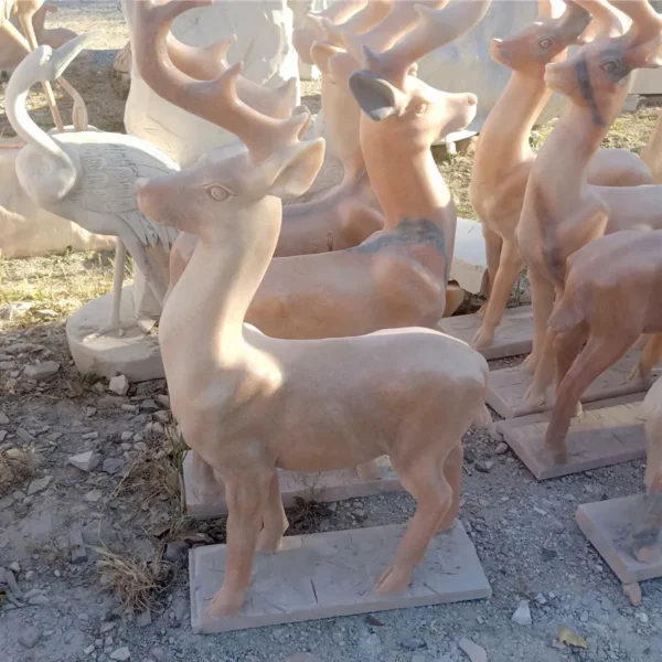 Marble Small Deer Garden Sculpture