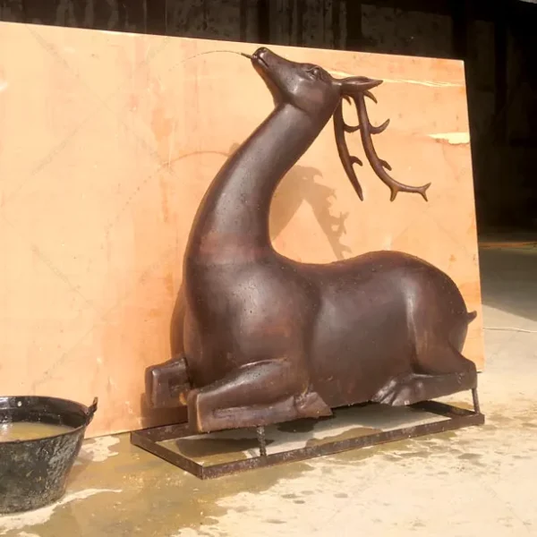 Outdoor Bronze Deer Sculpture Fountain