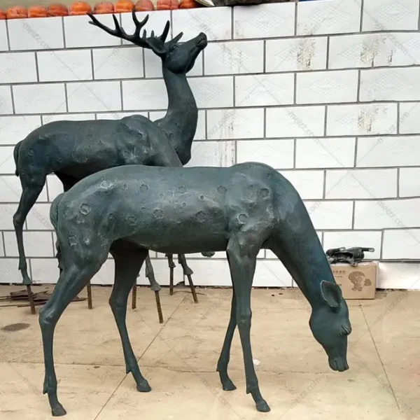 large bronze stag for garden