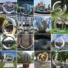 Round metal garden sculpture Mirror stainless steel Sculpture