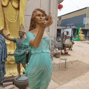 bronze lady sculpture