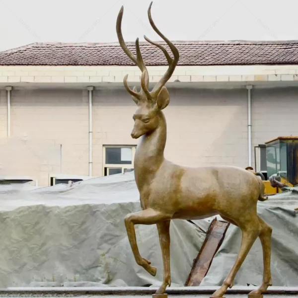 bronze stag garden sculpture