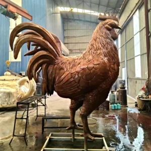 giant metal rooster statue