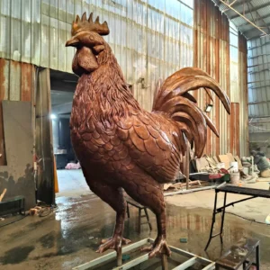 giant metal rooster statue