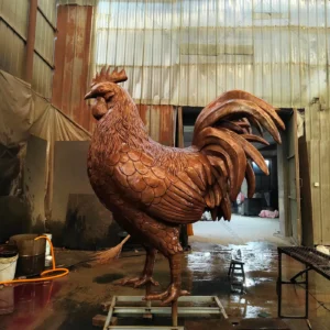 giant metal rooster statue