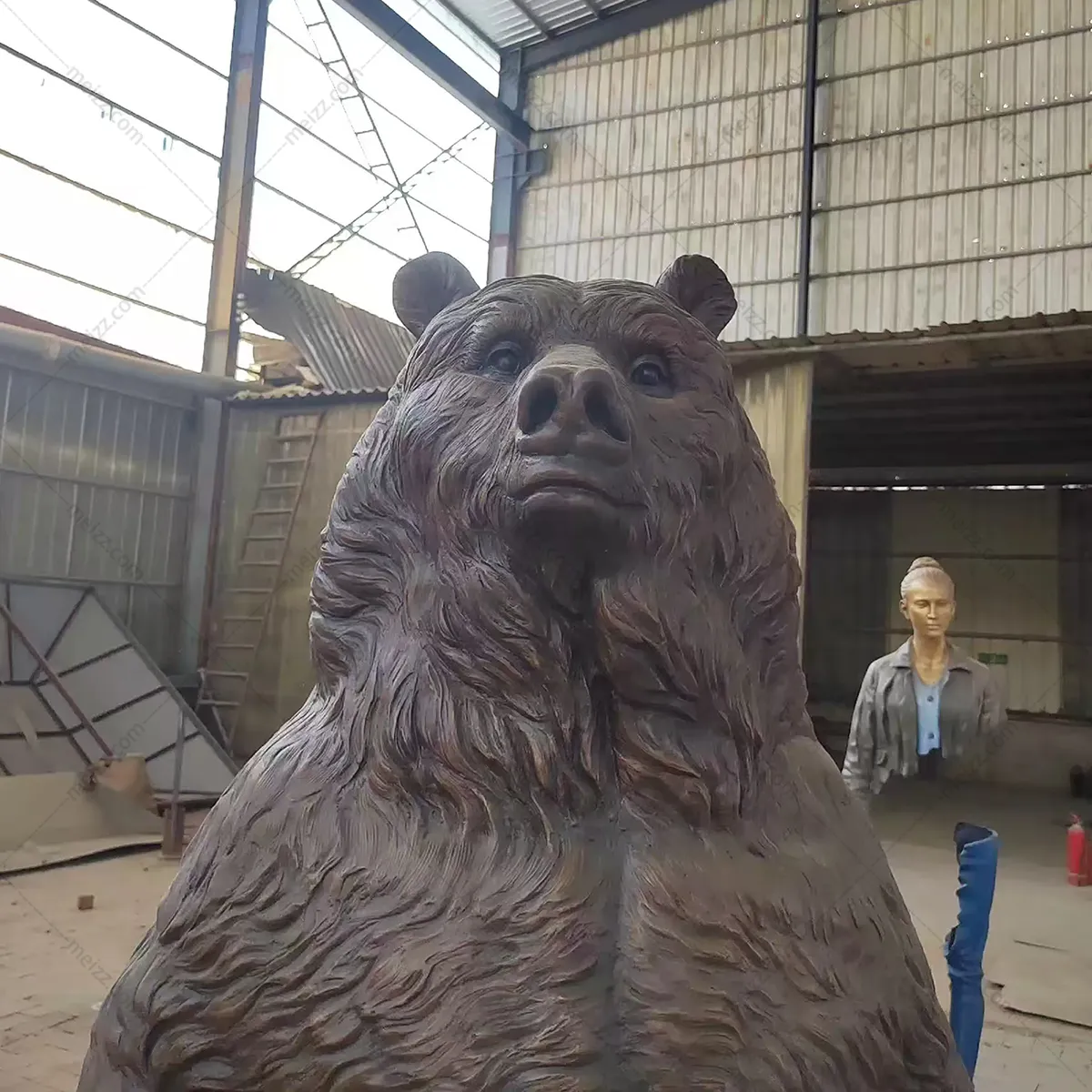 life size bronze bear statue