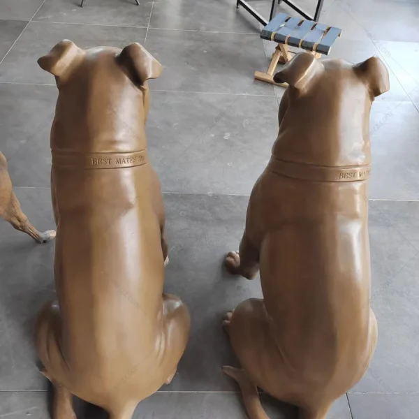 outdoor pit bull statue