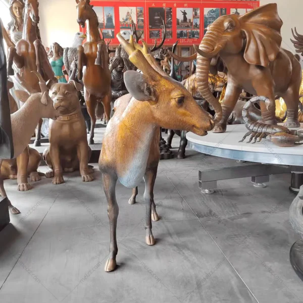 bronze antelope sculpture