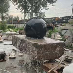 large stone ball water feature