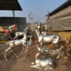 Fiberglass Silver Large Deer Lawn Ornaments