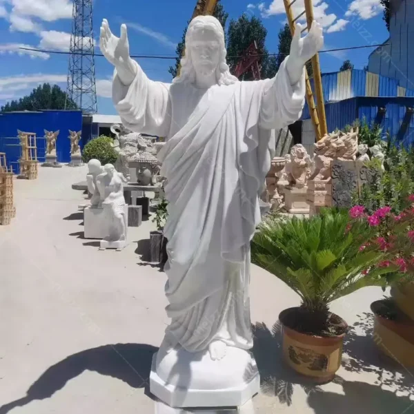 white marble jesus statue